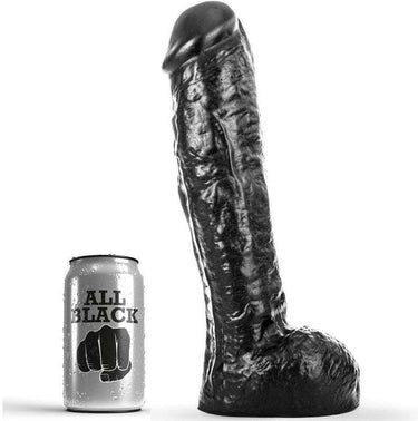 Dildo All Black Spesso con Vene – 29 cm di Piacere Elegante